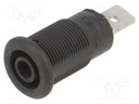 Socket; 4mm banana; 32A; 1kV; Cutout: Ø12.2mm; black; nickel plated