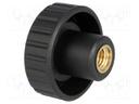 Knob; Dia: 40mm; M10; 13mm; H: 27mm; polyamide; Boss material: brass