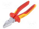 Pliers; insulated,universal; steel; 180mm