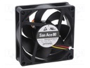 Fan: DC; axial; 24VDC; 80x80x25mm; 114.6m3/h; 45dBA; ball bearing