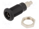 Socket; 4mm banana; 25A; 30VAC; 60VDC; black; nickel plated