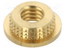 Threaded insert; brass; M6; BN: 37905; L: 3mm; Features: for plastic