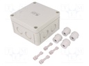 Enclosure: junction box; X: 110mm; Y: 110mm; Z: 66mm; polystyrene