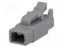Connector: wire-wire; ATM; plug; female; PIN: 2; IP67; Locking: latch