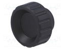 Knob; Dia: 25mm; M5; 6mm; H: 19mm; polyamide; Boss material: brass