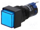 Switch: push-button; Pos: 2; SPDT; 0.5A/250VAC; 1A/24VDC; blue; blue