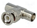 T adapter; BNC plug,BNC socket x2; 50Ω