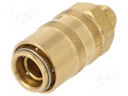 Quick connection coupling; straight; 15bar; Mat: brass; Seal: FPM