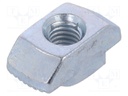 Nut; for profiles; Width of the groove: 10mm; steel; zinc