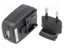 Power supply: switched-mode; 5VDC; 2.1A; Out: USB; 10.5W; Plug: EU