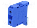 Splice terminal: rail; 4÷25mm2; ways: 1; terminals: 2; blue; TS35