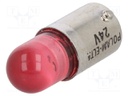 LED lamp; red; BA9S; 24VDC; 24VAC