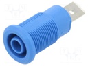 Socket; 4mm banana; 32A; 1kV; Cutout: Ø12.2mm; blue; nickel plated