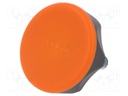 Knob; Dia: 45mm; M8; 20mm; technopolymer (PA); black; Cap: orange