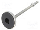 Foot of pin; rigid; Base dia: 55mm; M10; stainless steel