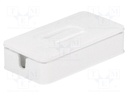 Enclosure: junction box; X: 49mm; Y: 25.5mm; Z: 11mm; ABS; white