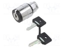 Switch: rotary with key; Stabl.pos: 2; 22mm; black; Illumin: none