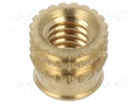 Threaded insert; brass; M4; BN: 37885; L: 5.6mm; MULTISERT®