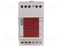 Ammeter; digital,mounting; 0÷600A; True RMS; Meas.accur: ±1%; IP20