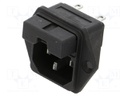 Connector: AC supply; socket; male; 10A; 250VAC; IEC 60320; C14 (E)