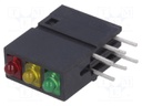 LED; in housing; red/yellow/green; 1.8mm; No.of diodes: 3; 20mA