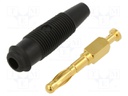 Plug; 4mm banana; 32A; 60VDC; black; 3mΩ; 4.2mm2; Contacts: brass