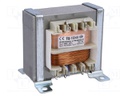 Transformer: mains; 15VA; 230VAC; 15.7V; 10.5V; 0.6A; 0.5A; IP00