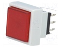 Switch: keypad; Pos: 2; DPDT; 0.1A/30VDC; red; Illumin: LED; red; 1.5N