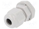 Cable gland; M12; IP68; Mat: polyamide; light grey