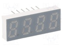 Display: LED; 7-segment; 8mm; 0.31"; No.char: 4; yellow-green