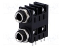 Socket; Jack 6,35mm; female; mono; double,with double switch