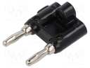 Adapter; black; 15A; banana 4mm plug x2,banana MDP plug x2; 5mΩ