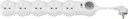 Extension lead; Flexible; CEE 7/4; Sockets: 5; PVC; white; 2x1.5mm2; 1.5m; 16A