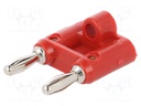 Adapter; 4mm banana; banana 4mm socket x2,banana 4mm plug x2