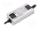 Power supply: switched-mode; LED; 75W; 53÷107VDC; 350÷1050mA; IP67