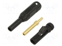 Socket; 1,5mm banana; black; Mounting: soldered,crimped; 38.1mm