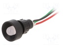 Indicator: LED; recessed; 230VAC; Cutout: Ø13mm; IP40; 300mm leads