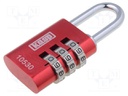 Padlock; Application: cabinets,bags,cases; A: 32mm; C: 5mm; B: 27mm