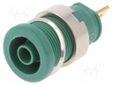 Socket; 4mm banana; 25A; 1kVDC; green; gold-plated; screw; 32mm