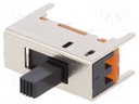 Switch: slide; Pos: 2; 0.35A/30VDC; ON-ON; Mounting: PCB,THT; 20mΩ