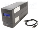 Power supply: UPS; 286x100x144mm; 600W; 1kVA; No.of out.sockets: 5