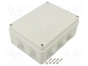 Enclosure: junction box; X: 148mm; Y: 198mm; Z: 79mm; wall mount