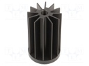 Heatsink; LED; W: 45mm; H: 68mm; Colour: black; Shape: round