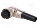 Plug; microphone; female; PIN: 6; with strain relief; for cable