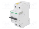 Circuit breaker; 400VAC; Inom: 2A; Poles: 1+N; DIN; Charact: C; 6kA