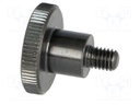 Knob; Dia: 24mm; M6; 8mm; H: 15mm; steel; black; Features: knurled