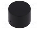Button; round; Application: B3F-4,B3F-5,B3W; Ø9.5mm; Colour: black