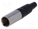Plug; XLR mini; male; PIN: 3; for cable; soldering; straight