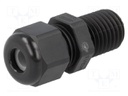 Cable gland; with long thread; M12; IP68; Mat: polyamide; black