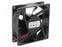 Fan: DC; axial; 80x80x25.4mm; 66m3/h; 34dBA; slide bearing; 3000rpm